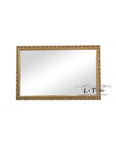 Specchiera specchio classico cornice traforata quadro legno oro anticato stile barocco 313O