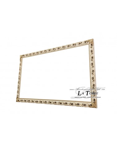 Cornice classica traforata stile barocco quadro su misura avorio legno GM224a