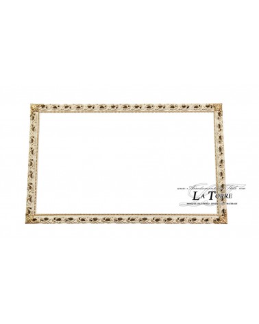 Cornice classica traforata stile barocco quadro su misura avorio legno GM224a