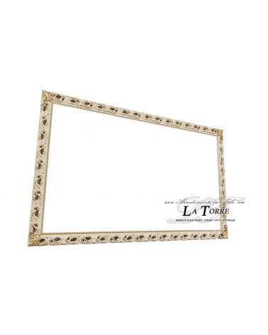 Cornice classica traforata stile barocco quadro su misura avorio legno GM224a