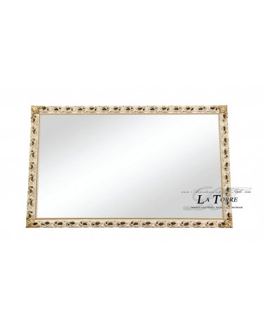 Specchio specchiera classica cornice traforata stile barocco su misura avorio e oro GM224AO