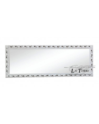 Specchiera specchio cornice traforata classica barocca su misura bianca GM224b