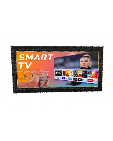 Classic frame for baroque wall-mounted Smart TV Black and gold wooden television TVMadrid