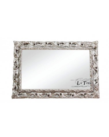 Specchio barocco specchiera da parete cornice traforata classica argento barocco GGA