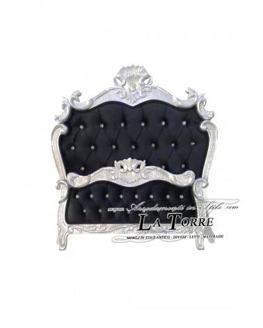 Letto singolo contenitore barocco foglia argento o oro velluto nero swarovski o qualsiasi colore Cardiff