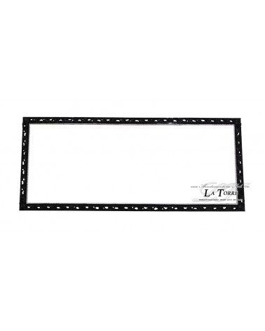Cornice classica traforata quadro barocco su misura nera legno GM224n