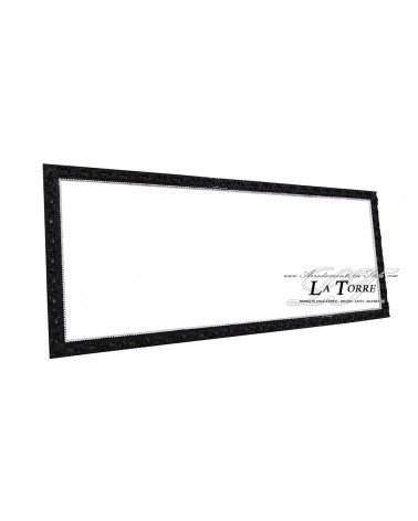 Classic perforated baroque picture frame customized in black wood GM224n