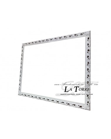 Classic baroque perforated frame made to measure in white wood GM224b