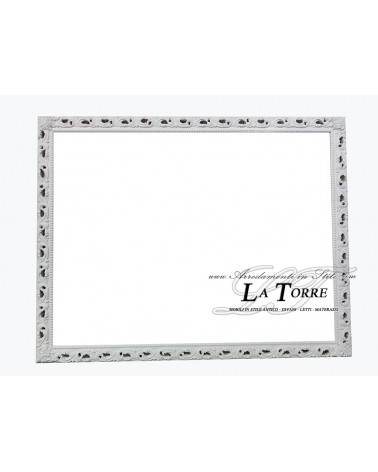 Cornice classica traforata barocca quadro legno bianco su misura GM224b