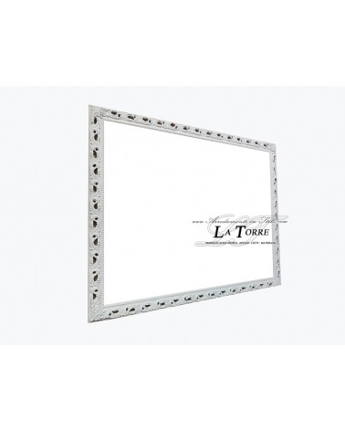 Classic baroque perforated frame made to measure in white wood GM224b