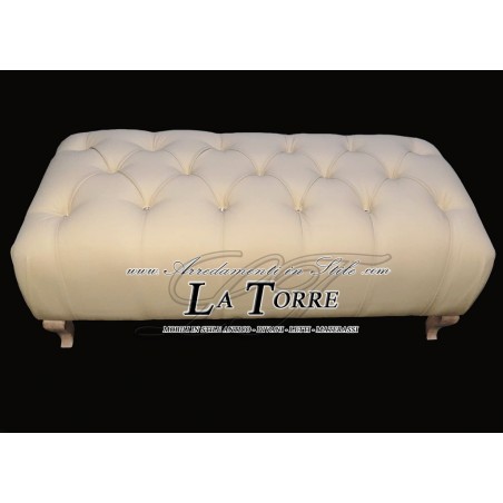 Poggiapiedi Jane Vittoriano Francese moderno pouf ecopelle champagne bottone Swarovski  qualsiasi colore AZ31