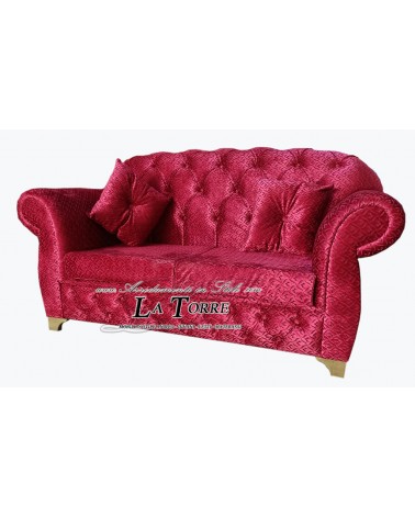 Divano 2 posti rete e materasso Chesterfield moderno ecopelle o velluto qualsiasi colore swarovski AZ02