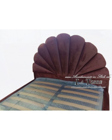 Letto Matrimoniale design moderno in ecopelle o velluto  contenitore prugna Sole
