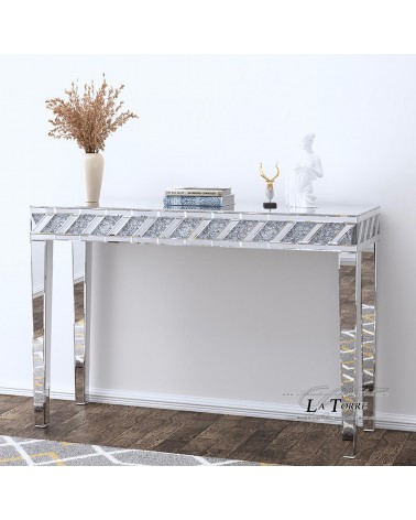 Consolle Specchiata Moderna con Dettagli Swarovski e Design Elegante per Ingresso E1011