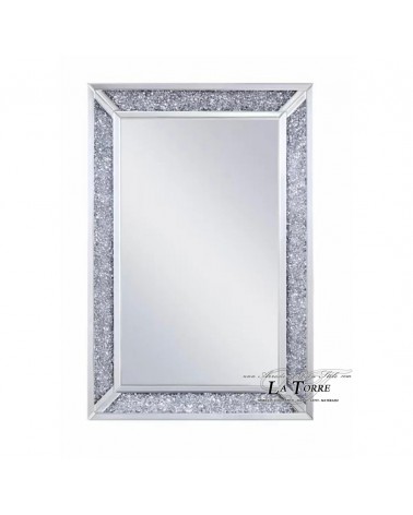 Specchio Rettangolare con Cristalli Swarovski – Cornice Elegante e Luminosa 120x80 cm CBM1195