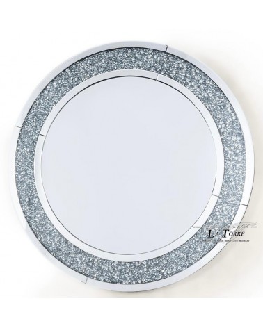 Specchio Rotondo con Cristalli Swarovski – Cornice Specchiata Lusso Ø90 cm CBM1234