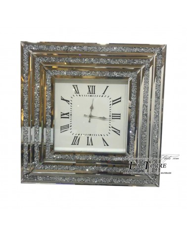 Modern square mirror wall clock C243