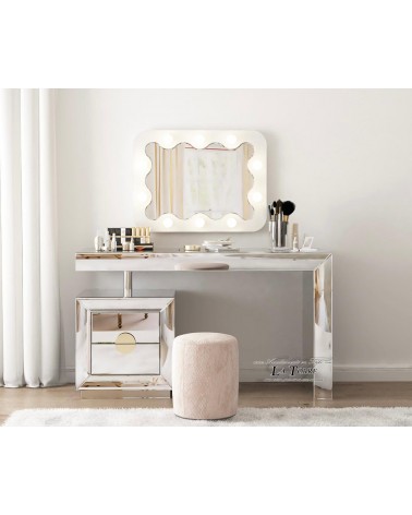 H85A Mirrored Dressing Table with Drawer – Modern and Luxury Design