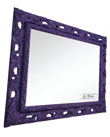 Mirror with perforated frame in purple or any color in classic modern baroque style GGv