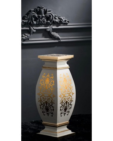 Colonna capitello alzatina h90 ceramica avorio oro portaoggetti portavaso vi09