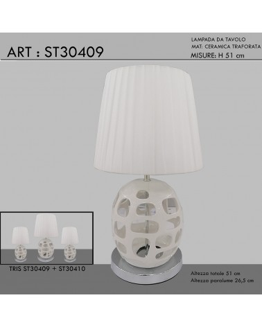 Moderne klassische weiße Keramik-Tischleuchte H51 abatjour ST30409