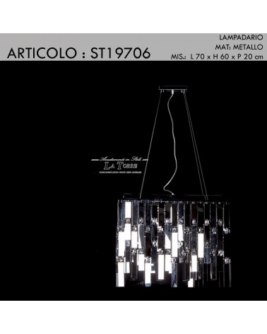 Lampadario moderno classico metallo specchio soffitto swarovski ST19706