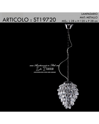 Moderner klassischer Deckenleuchter aus Metall und Kristall mit Swarovski-Kristallen ST19720
