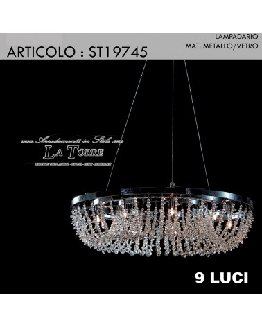 Moderner klassischer Kronleuchter aus Metall und Kristall, 9-flammig, Swarovski-Kristall, Deckenleuchte ST19745