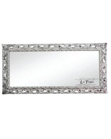 Baroque mirror wall mirror classic perforated frame white silver baroque GGBA