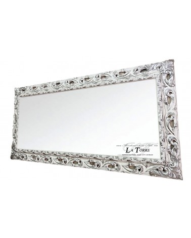 Baroque mirror wall mirror classic perforated frame white silver baroque GGBA