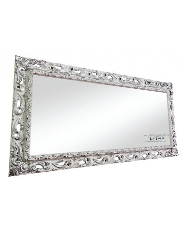 Baroque mirror wall mirror classic perforated frame white silver baroque GGBA
