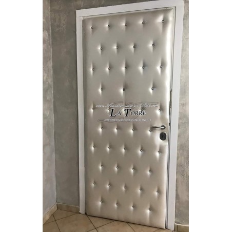 Pannello rivestimento porta ecopelle o vellutino vari colori Swarovski RE01