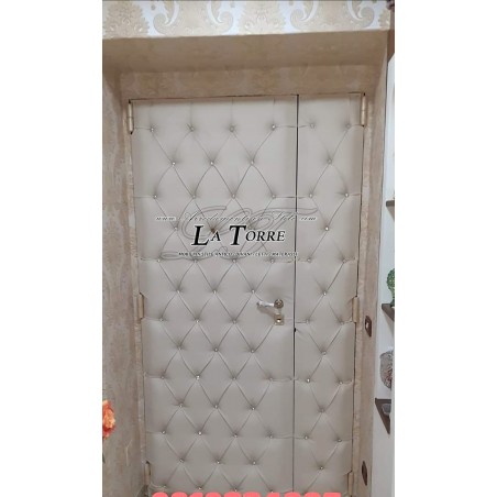 Door panel in capitonné eco-leather or velvet various colors Swarovski RE02