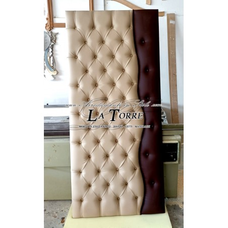Pannello rivestimento porta capitonnè ecopelle o vellutino vari colori Swarovski RE03