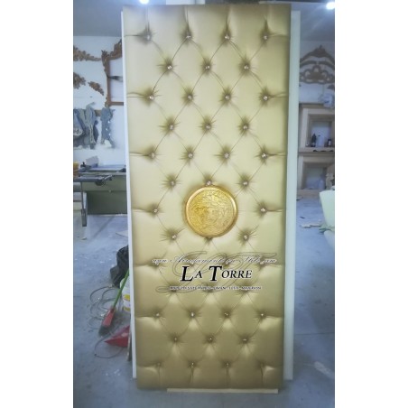 Door panel capitonné eco-leather or velvet various colors Swarovski goddess medusa RE04