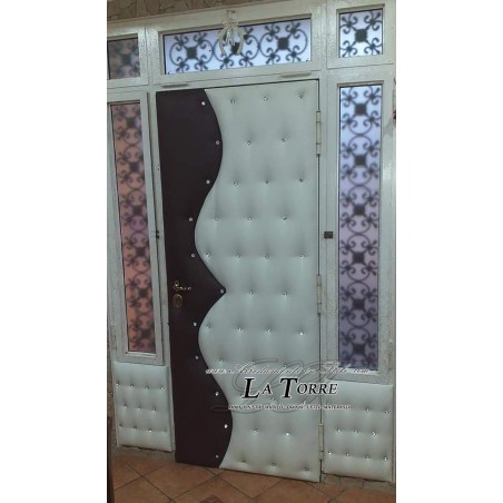 Swarovski RE07 two-tone faux leather or velvet door covering panel