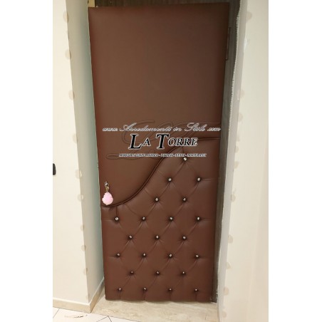 Door panel capitonné eco-leather or velvet various colors Swarovski RE14