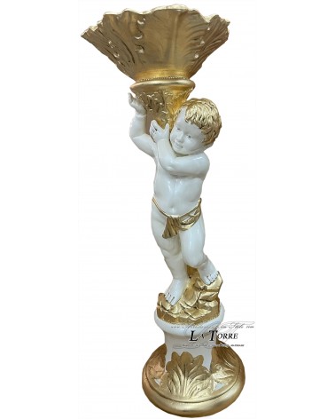 Column silik capital backsplash H96 Angel puttino ceramic ivory gold baroque PR58