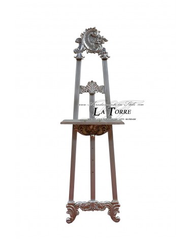 Baroque three-legged easel picture holder painted silver leaf frame R56