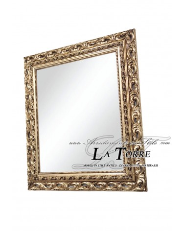 copy of Classic baroque frame mirror made to measure gold GO perforated safe sliding system