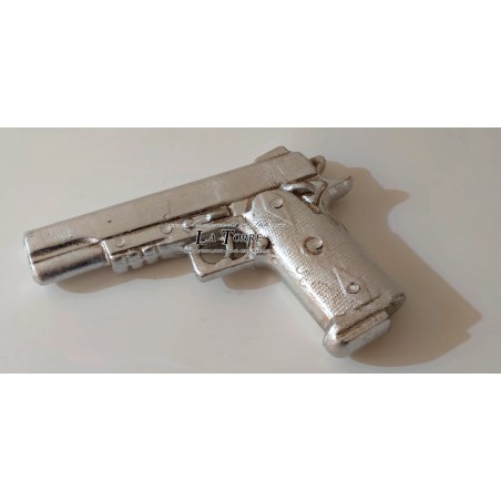 Arma pistola Beretta in ceramica foglia argento swarovski 9x21 soprammobile PR33