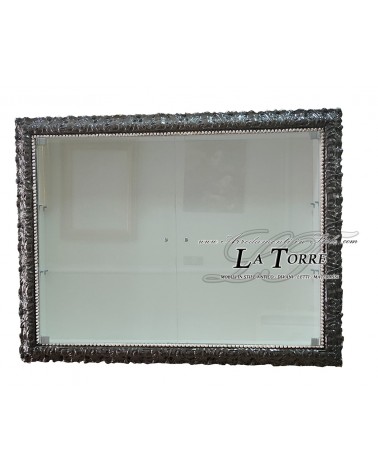 Wall-mounted display cabinet with doors in Baroque style, perforated frame, TV box, bottle holder, made to measure, VTMadrid