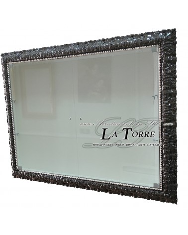 Wall-mounted display cabinet with doors in Baroque style, perforated frame, TV box, bottle holder, made to measure, VTMadrid