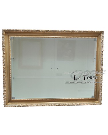 Hanging display cabinet with Baroque style wall doors, perforated frame, TV box, bottle holder, made to measure VT1045