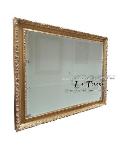 Hanging display cabinet with Baroque style wall doors, perforated frame, TV box, bottle holder, made to measure VT1045