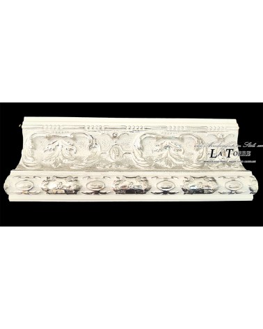 Specchiera Classica Barocca elegante Bianca Argento Su Misura D620BA