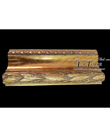 Spiegel im klassischen Barockstil, maßgefertigter Holzrahmen, Gold-Kupfer G131OR