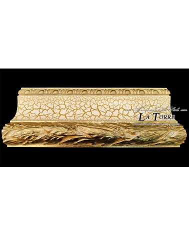 Specchio da parete Barocco su misura decorativo Rettangolare specchiera classica Casa e Ufficio, avorio e oro cracklè G131OC