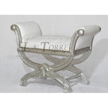 Bench Bench X Dormeuse Silver Eco-leather White Savonarola AR1417