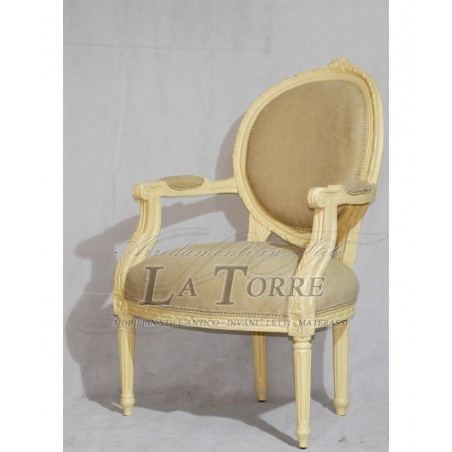 Cordelia Baroque Armchair Louis XV Chair Dove Grey Ivory Fabric Ar5457